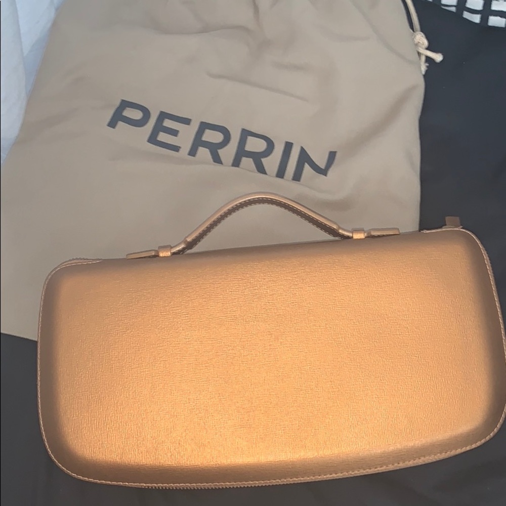 Perrin essentials bronze bag holder clutch